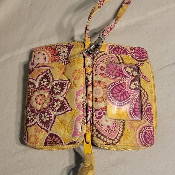 Vera Bradley pink and yellow coin purse wallet - Picture 4 of 6